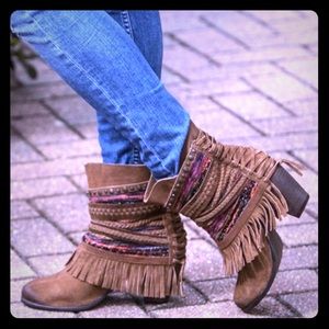 Naughty Monkey Boho Fringe Boots